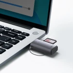 Cititor de carduri de memorie Lite Series, Baseus, MicroSD SD TF 2TB, USB3.0, 22x76x11mm, Gri