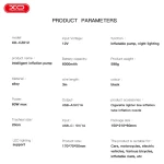 Compresor cu baterie 6000mAh XO 12V / WIreless cu pompa, CZ012, negru