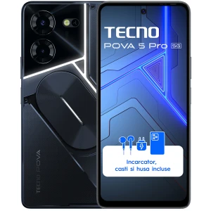 Telefon mobil Tecno Pova 5 Pro, 5G, Dual SIM, 8GB RAM, 256GB, Dark Illusion