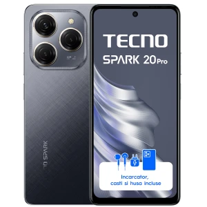 Telefon mobil Tecno Spark 20 Pro, Dual SIM, 256GB, 12GB RAM, Moonlit Black