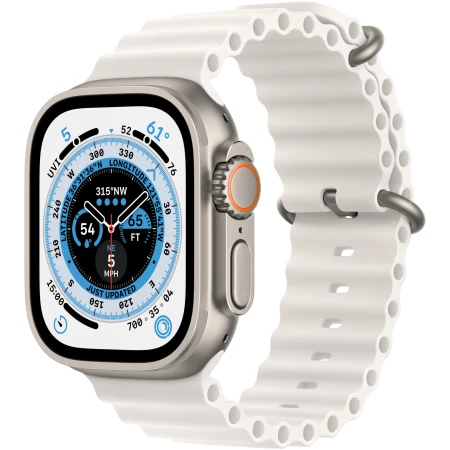 Apple Watch Ultra, GPS, Cellular, Carcasa Titanium 49mm, White Ocean Band