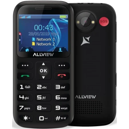 Telefon mobil Allview D2 SENIOR MT 6261D, Negru